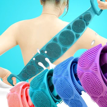 

Silicone Back Scrubber Soft Loofah Bath Towel Bath Belt Body Exfoliating Massage for Shower Body Cleaning Bathroom Shower Strap