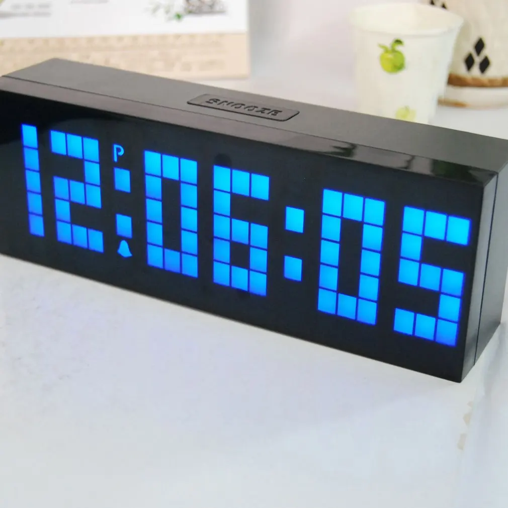 LED Digital Alarm Clocks Smart Creative Bedside Speech Control Alarm Clock Square Multi-function Alarm