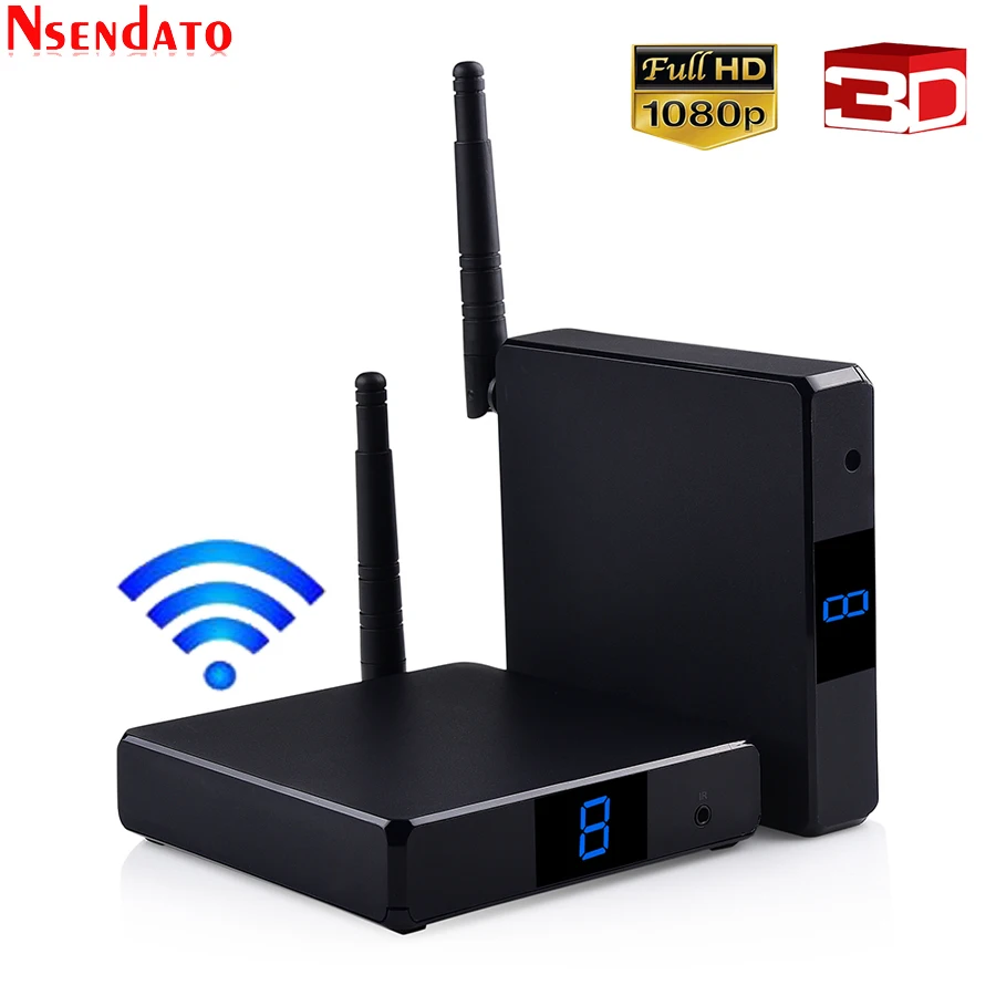 Measy FHD686 5.8GHz 200M/660 Feet Wireless HD AV Video Audio Transmitter Sender Receiver Extender For PC TV Box DVD Projector