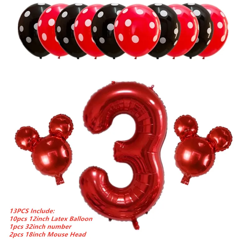 Number 3 set OLOEY 2,5 м/компл. Микки Мышь баннер, флаг мультяшная вечеринка для детей украшения на день рождения с принтом Микки Маус для детей, Мышь вечерние поставки - Цвет: Number 3 set