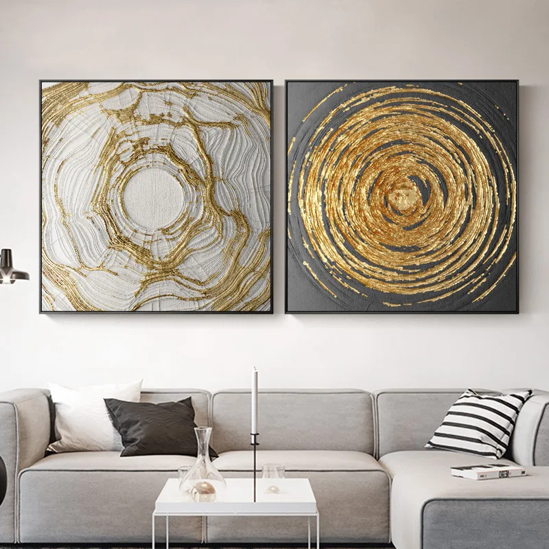 

Modern Pictures Wall Art Abstract Gold Foil Painting on Canvas Poster Prints for Living Room Home Decor No Frameкартины на стен