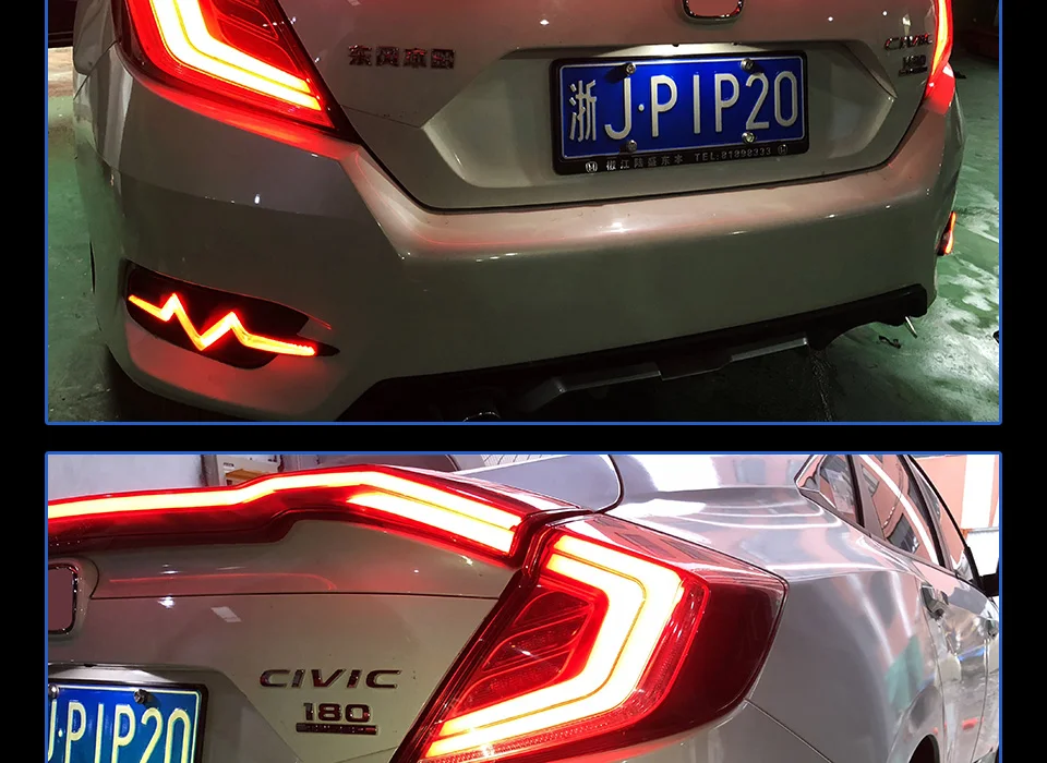Задний фонарь для автомобиля Honda Civic X G10 10th- светодиодный задние фары, противотуманные фары Дневные ходовые огни DRL автомобильные аксессуары