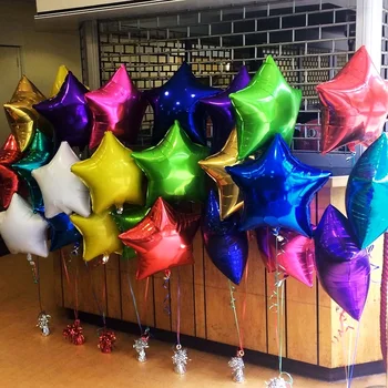 

5/10pcs/lot 10/18inch Star Heart Foil Balloons Wedding Birthday Party Backdrop Decor Air Inflatable Globos Gift Toy Supplies