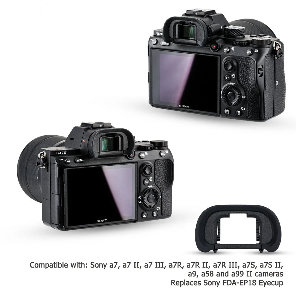 2x Силиконовый наглазник окуляр Eyeshade видоискатель для sony a9 a7 II a7 III a7R II a7R III a7S a58 a99 II Заменяет FDA-EP18