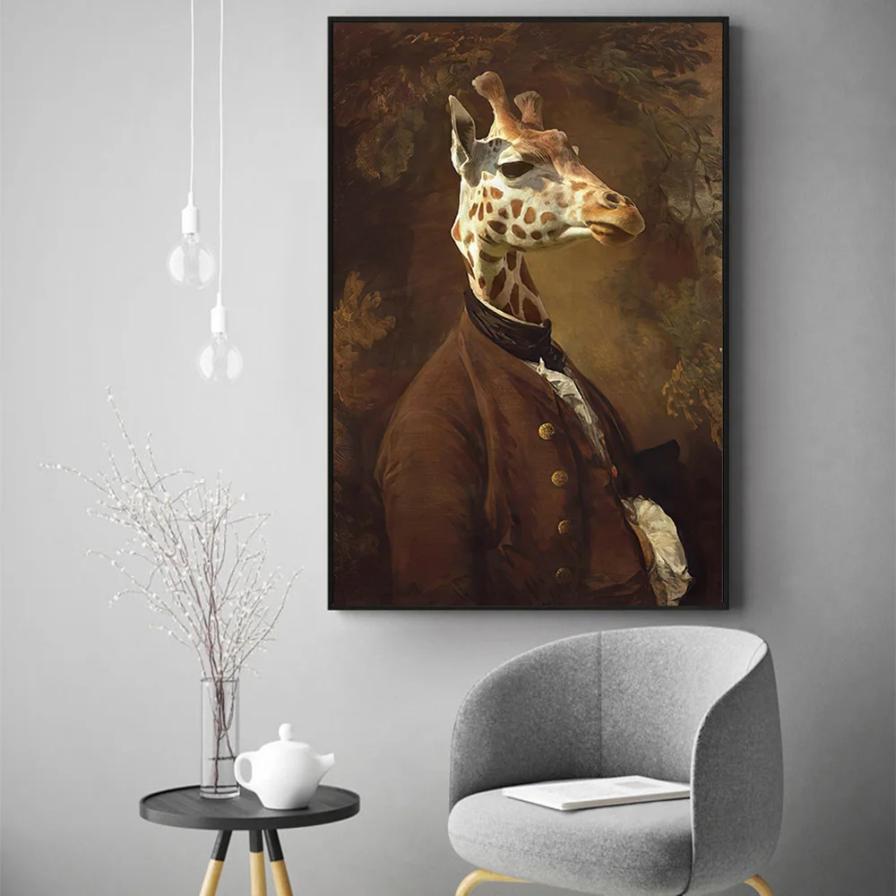 Giraffe in Dress Classical Canvas Paintings On the Wall Art Posters And Printing Wall Pictures for Living Room Home Unstertched Giraffe in Dress Classical Canvas Paintings On the Wall Art Posters And Printing Wall Pictures for Living Room Home Unstertched