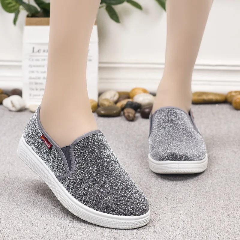 

Autumn New Style Fashion WOMEN'S Shoes Comfortable Breathable Korean-style Slip-on Loafers Flat Anti-slip Old Beijing Cloth Shoe