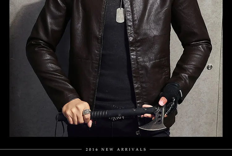 New Style MEN'S PU Jacket Short Imitation Leather Clothing Men's Autumn Thin Locomotive Leather Coat Outer Mold Entity