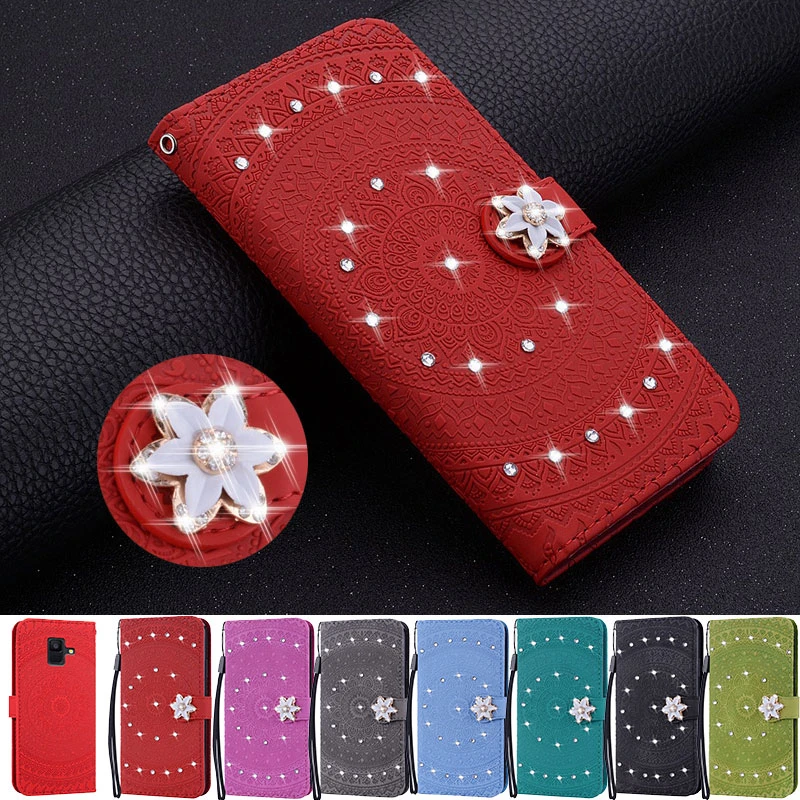 

Diamond Wallet Case For Samsung Galaxy A7 2018 A750 A3 A5 2017 A520 Leather Flip Cover For Samsung A6 A8 Plus A50 A60 A70 Cases