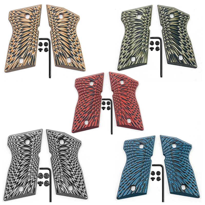 

1Pair Sunburst Texture G10 Phenolic Material Grips for CZ 2075 RAMI CNC Custom Scales Handle Patch with Screws DIY Accessories