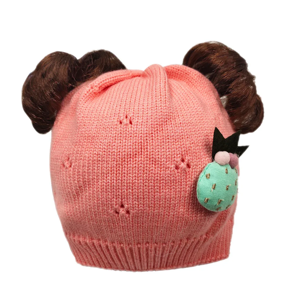 C 2 Pcs Set Baby Winter Hats Caps for Baby wig Ear Cute Hat Winter Knit Hat Scarf Set Children Cartoon Cute Hat Baby Bonnet шапка - Цвет: C