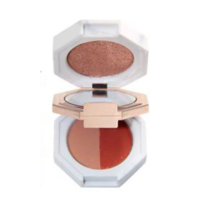 Double Layer Eyeshadow Palette Foldable Marble Effect Pearly Lustre Eye Shadow Case CJ666