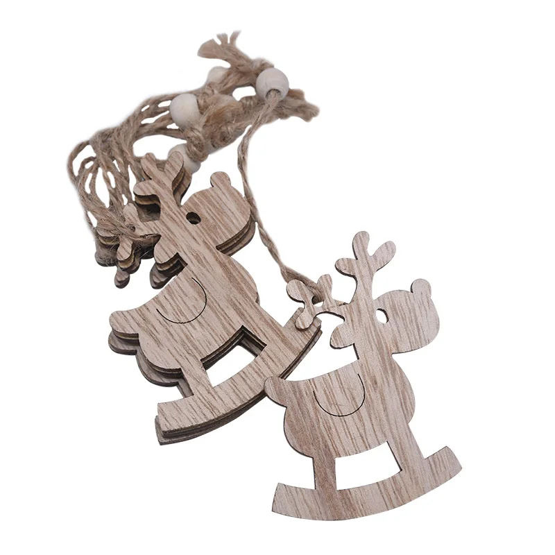 S06 3 шт. милые рождественские Деревянные Подвески украшения DIY деревянные поделки для орнамент с рождественской елкой украшения для рождественской вечеринки Подарки для детей - Цвет: S06