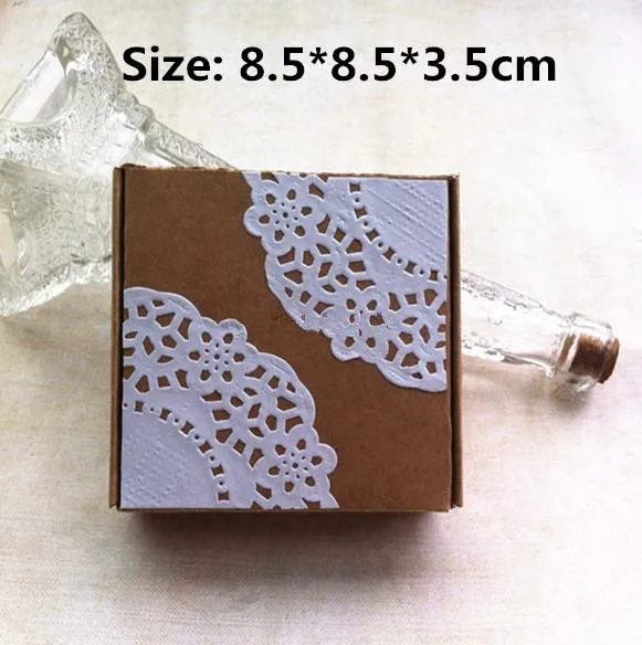 

50pcs/lot-8.5*8.5*3.5cm Kraft Paper Brown Crafts Case Smart Event Party Wedding Gift Aircraft Cardboard Package Box