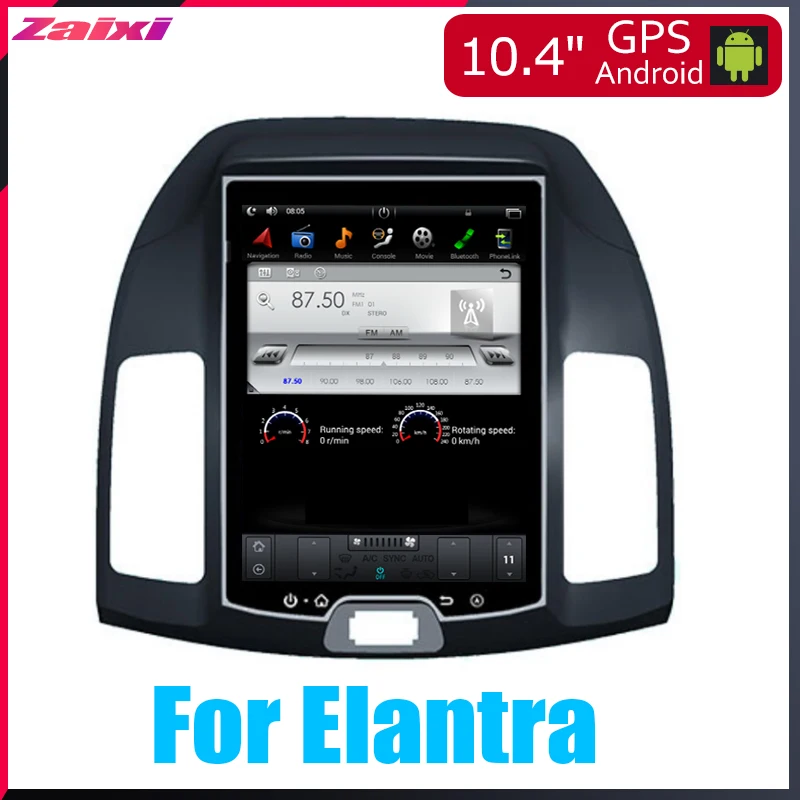 Android автомобильный мультимедийный gps для hyundai Elantra 2007 2008 2009 2010 2011 2012 радио вертикальный экран tesla экран Радио Видео