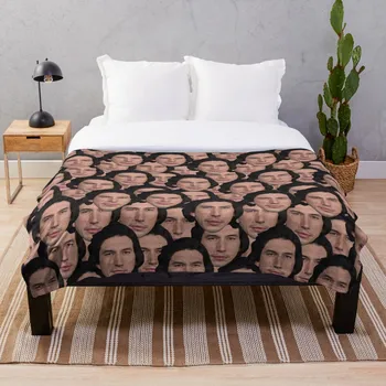 

Adam Driver Pattern Throw Blanket Soft Sherpa Blanket Bed Sheet Single Knee Blanket Office Nap Blanket
