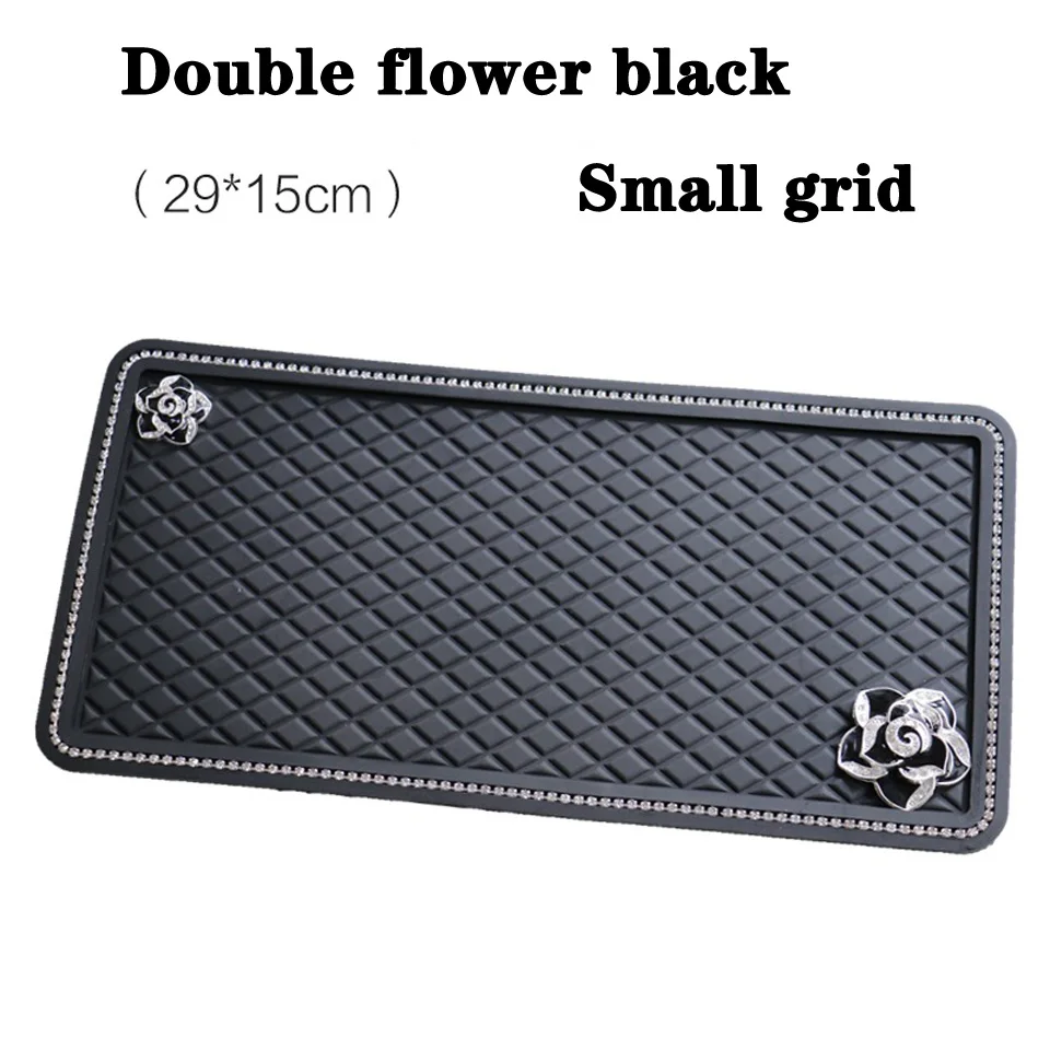 29*15 Cm Car Dashboard Silicone Anti Slip Mat Auto Interior Decoration Non-Slip Pad for Sunglasses MP3 Keys GPS DVR Phone Holder - Название цвета: Balck Flower