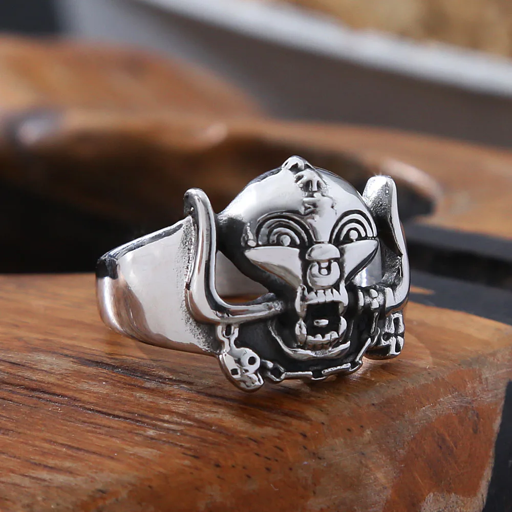 Anillos góticos de acero inoxidable para hombres, joyería de moda de estilo étnico Retro, Calavera, motorista, Rock, Punk, Hop - AliExpress y accesorios