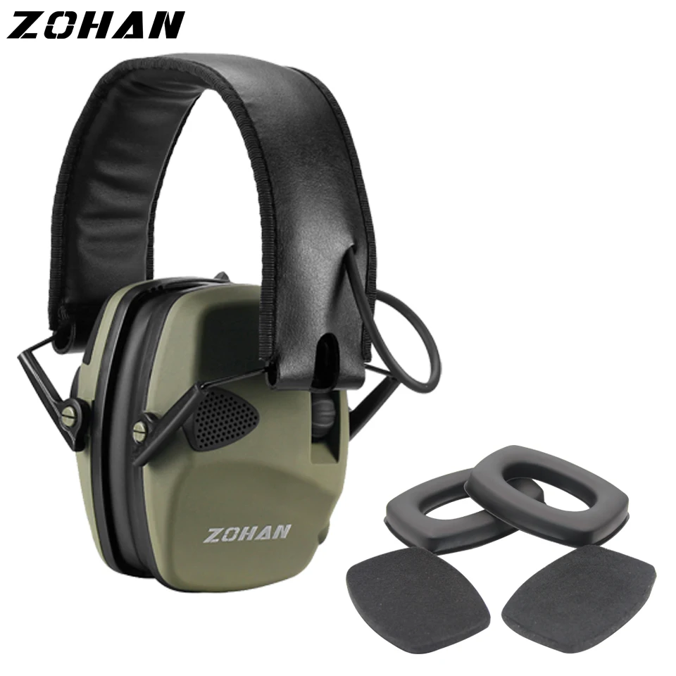 ZOHAN 054 Casque Anti Bruit de Tir Electronique Coussinets d'oreille  Remplaçable, SNR 27dB, NRR 22dB, Réducteur de Bruit Réglable, Protection  Auditive