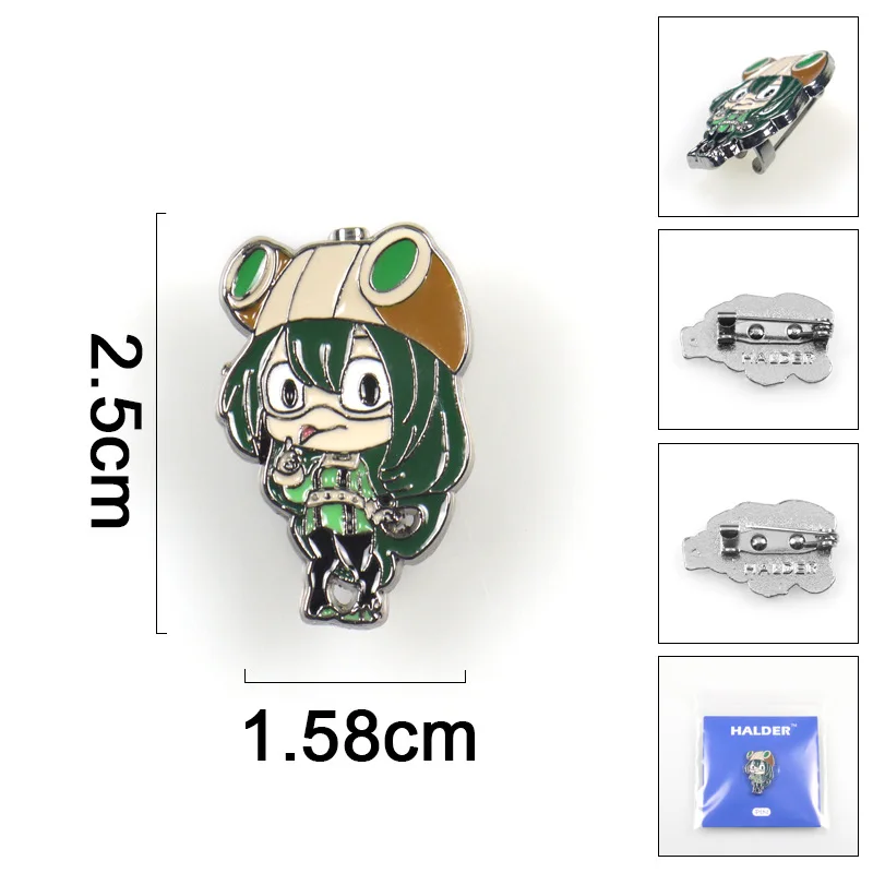 Брошь с надписью «My Hero Academy» Midoriya Izuku Todoroki Shoto Bakugou Katsuki Kirishima Eijiro Kaminari Denki Asui Tsuyu металлические броши