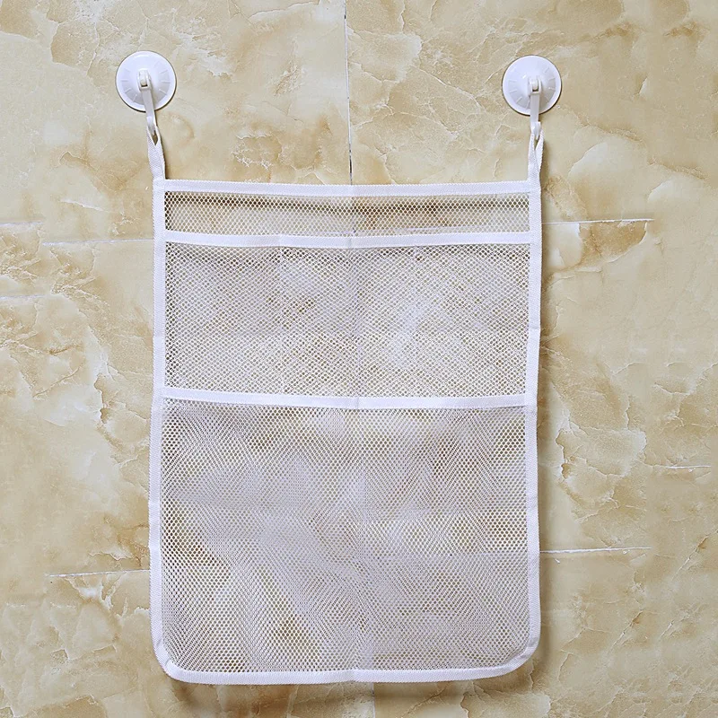 Children'S Bathroom Hanging Bag Baby Bath Toys Neat Storage Sucker Bag Baby Bathroom Toy Net Bag Multi-Function Household Storag