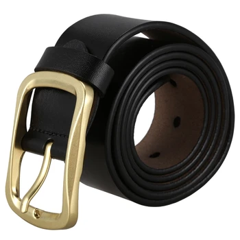 

Men's Belt PU Leather Japanese Word Buckle Youth Pants Belt Fashion Business Belt Black