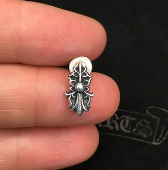 

New Cross Swallowtail Flower Vine Earrings Retro Thai Silver 925 Sterling Silver Handmade Men and Women Carved Earrings