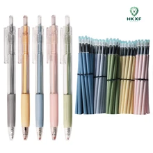 Stylo à Gel noir Simple, recharge pour Couple, étudiant, Couple, travail, Signature, test, stylo à pression Kawaii, 34 pièces/lot, livraison gratuite