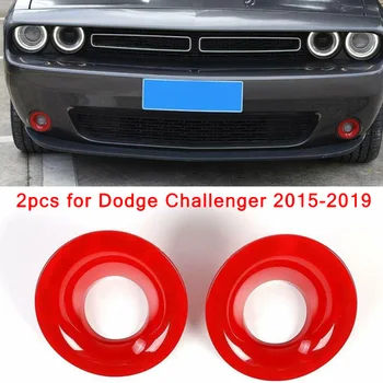 

2pcs Car Front Fog Lamp Light Cover Trim Decor For Dodge Challenger 2015-2019 Anti-scratch Car Styling