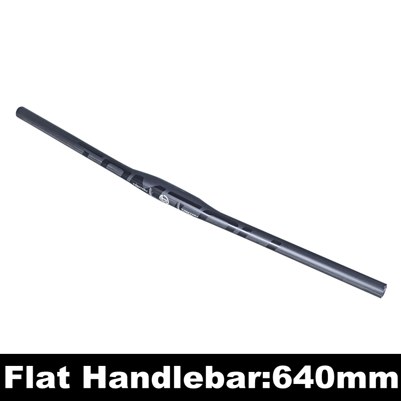 Flat Handlebar 640mm TOMTOU черный матовый карбоновый велосипед MTB комплекты для руля горный плоский/подъемный Руль+ подседельный штырь+ ствол-TM127 - Цвет: Flat Handlebar 640mm
