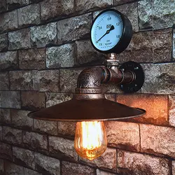 Американский Железный винтажный промышленный Лофт настенный светильник для ванной комнаты, водопроводная лампа, старинный металлический