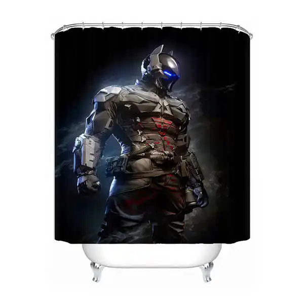 Shower Curtain На заказ Бэтмен Arkham Marvel Водонепроницаемый душ Шторы Главная Ванна Ванная комната s крючки полиэфирной ткани Multi Sizes180509-02-147 - Цвет: Shower Curtain