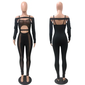 Black Cross Criss hollow out jumpsuit