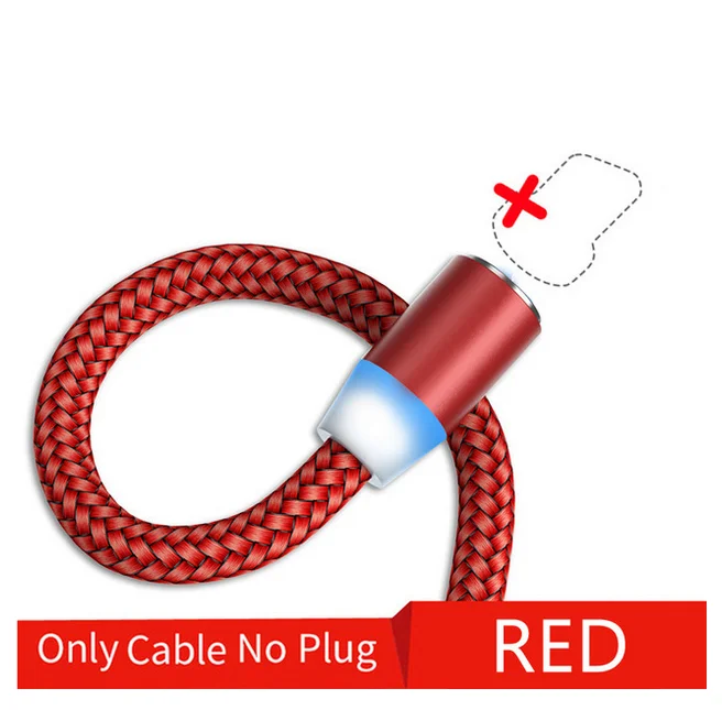 Only Cable Red Магнитный Micro USB кабель Olaf 2 м для iPhone, samsung, Xiaomi, huawei, зарядный кабель USBType C, Магнитный зарядный провод - Цвет: Only Cable Red