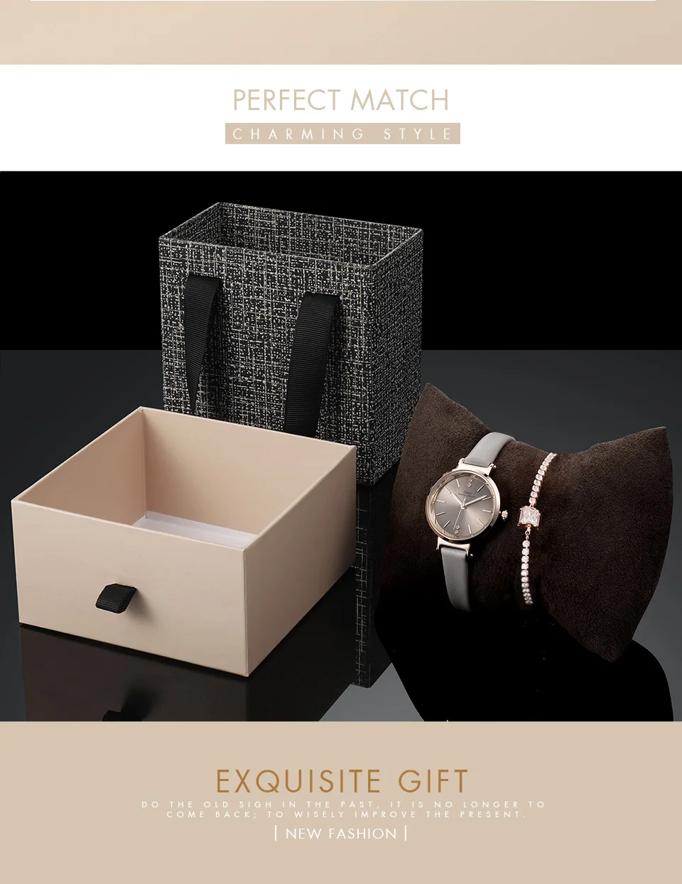 IBSO Crystal Bracelet Watches Set Female Rose Gold Quartz Watch Luxury Women Watch Bangle Set For Valentine's Gift Dropship