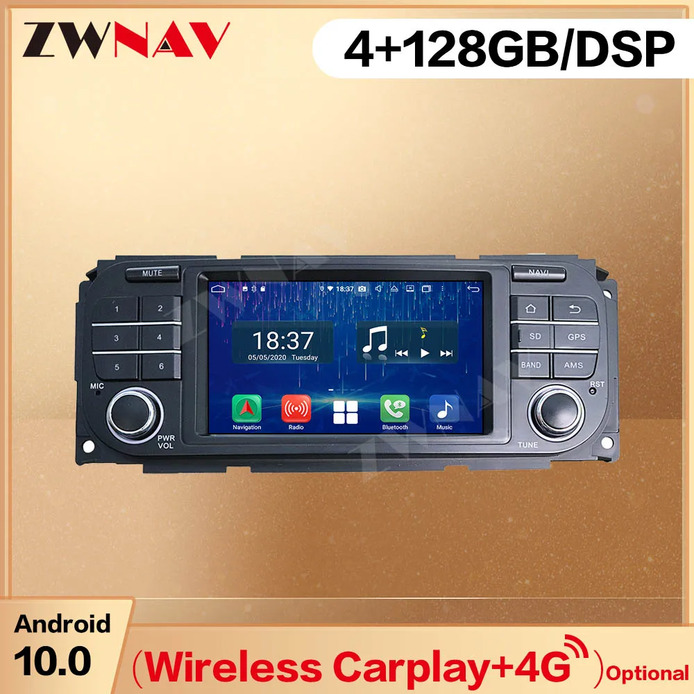 128G Carplay 2 Din For Jeep Grand Cherokee 1999 2000 2001 2002 2003 2004 Android 10 Player Audio Radio GPS Head Unit Auto Stereo