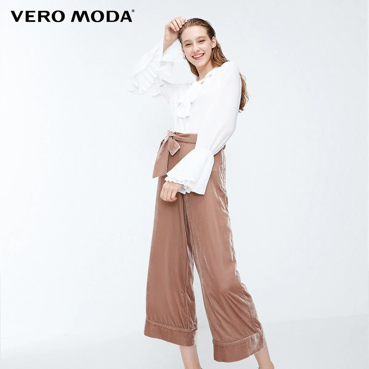 Vero Moda OL стиль женские средней посадки замши на шнуровке укороченные брюки | 318450506 - Color: Lt. pale ling flower