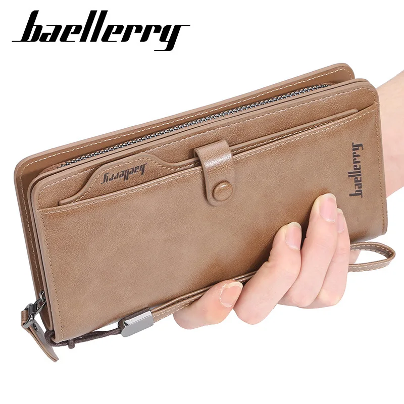 

Baellerry Retro Business Men Europe And America Wallet Large Capacity Multi-functional Zipper Mobile Phone Bag Clutch Bag Men's