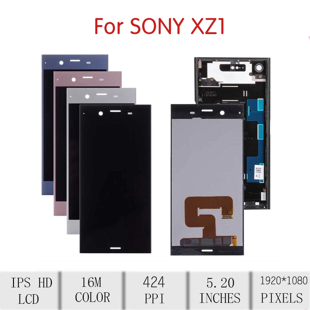Для sony Xperia XZ1 lcd кодирующий преобразователь сенсорного экрана в сборе для sony XZ1 Замена дисплея G8341 G8342 F8341 Dual F8342