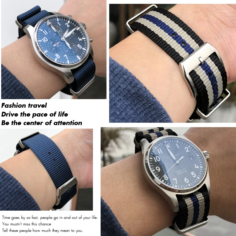 Sostituzione cinturino in tessuto di Nylon di alta qualità da 20mm per IWC  Pilot Mark 18 Portofin portoghese cinturino da polso sportivo in tela -  AliExpress Watches