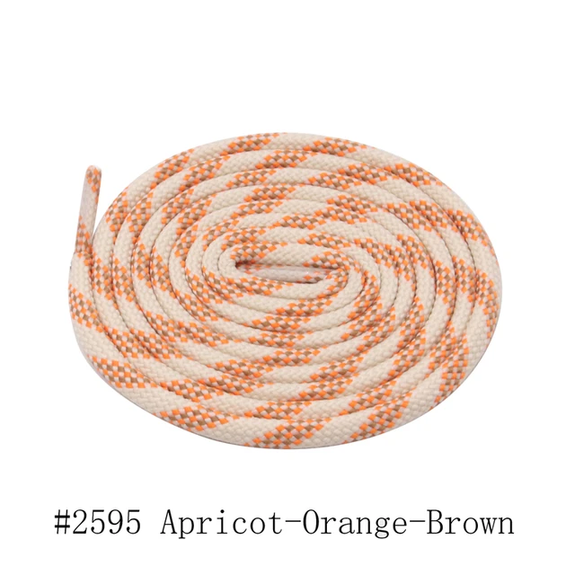 Coolstring 5mm Spiral Twill Shoelaces 60-180cm 7 Colours Rope Men Women Sneaker Laces Adult Kid‘s Round Sport Shoes Polyester 2595 Orange Brown