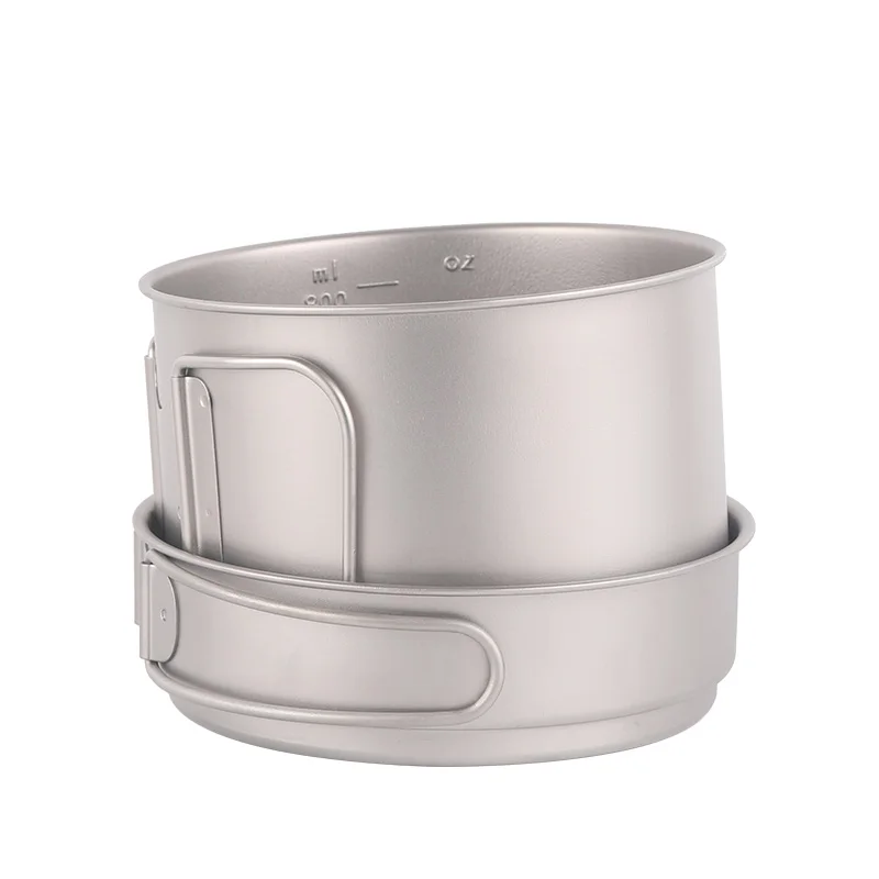 

The Best Ultralight Backpacking Cookware and Titanium Pots 900ml Outdoor Titanium Cooking Pot with Fire Pan for sale