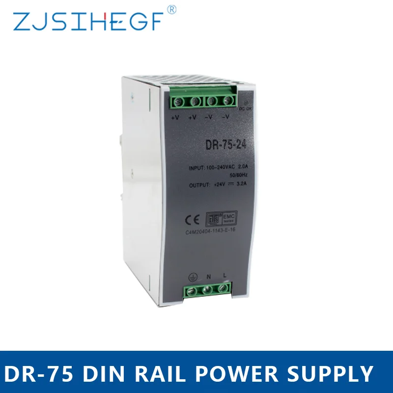 110 v/220 v ac к dc DR-75-24 75W 24V 3.2A din-рейка блок питания с SMPS UPS 12V 6.25A 48V 1.6A