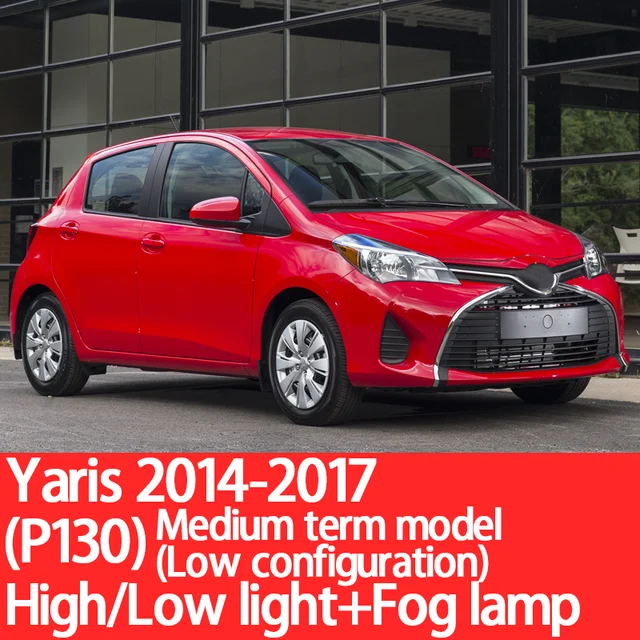 YNFOM LED headlights kit for Toyota Yaris,Echo P1-P15 1999-2020 Low beam,High beam,fog lamp,car accessories,car headlight bulbs 2014-2017 P130 Low