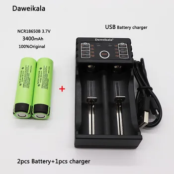 

100% NCR 18650B 3.7V 3400 MAH 18650 Lithium Rechargeable Battery For Panasonic Flashlight Bateries and USB charger