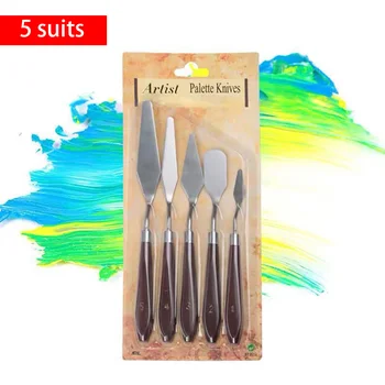 

5pcs Set Painting supplies Painting Mixing Scraper Stainless Steel Spatula Palette Knife Oil Painting Accessories Color Mixing