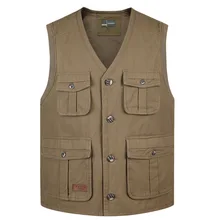 Майки из чистого хлопка, повседневный Толстый Жилет для людей среднего возраста и пожилых людей, Мужская большая версия жилета на пуговицах, мульти-размер