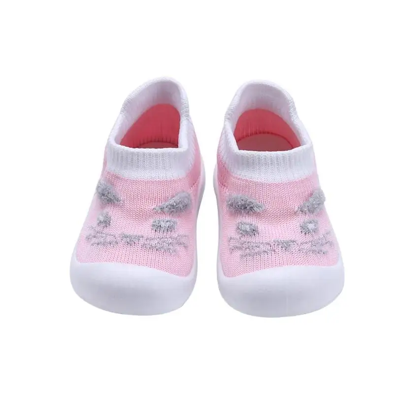 Pink 0-6M Детские пуховной внутренной частью, Повседневное Нескользящая дышащая обувь с мягкой подошвой для новорожденных младенцев; - Цвет: Pink 0-6M