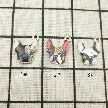 

10pcs enamel dog charm for jewelry making earring pendant bracelet necklace charms 16x18mm