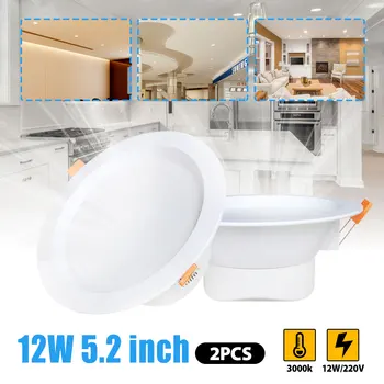 

2 Pcs/lot 12W 18W LED Panel Down Lights 220V Round Aluminum Ceiling Light Warm White for Home Living Room Bedroom Hotel Decor