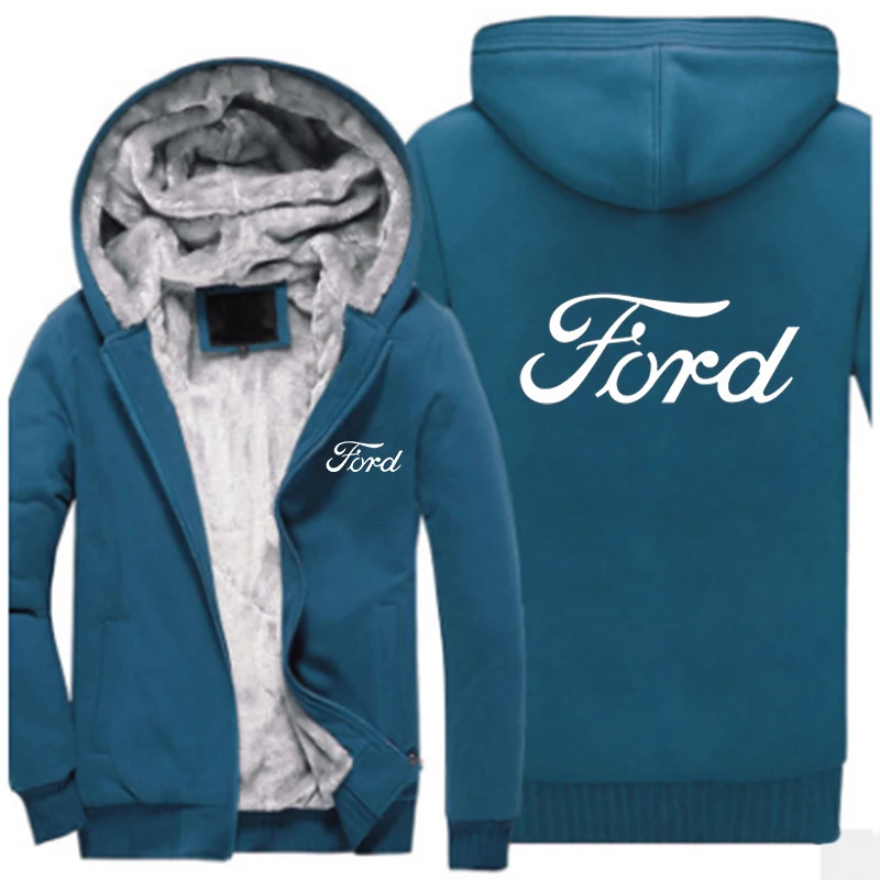 Куртка с капюшоном на молнии с логотипом автомобиля FORD, Зимняя Повседневная Удобная куртка унисекс, Модная белая Толстовка Harajuku с принтом